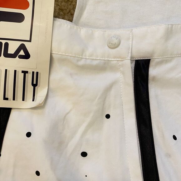 VTG Fila Tennis Pickleball Skirt Set 32" Crop Top Black/White Speckles NWT 14 - Picture 6 of 10